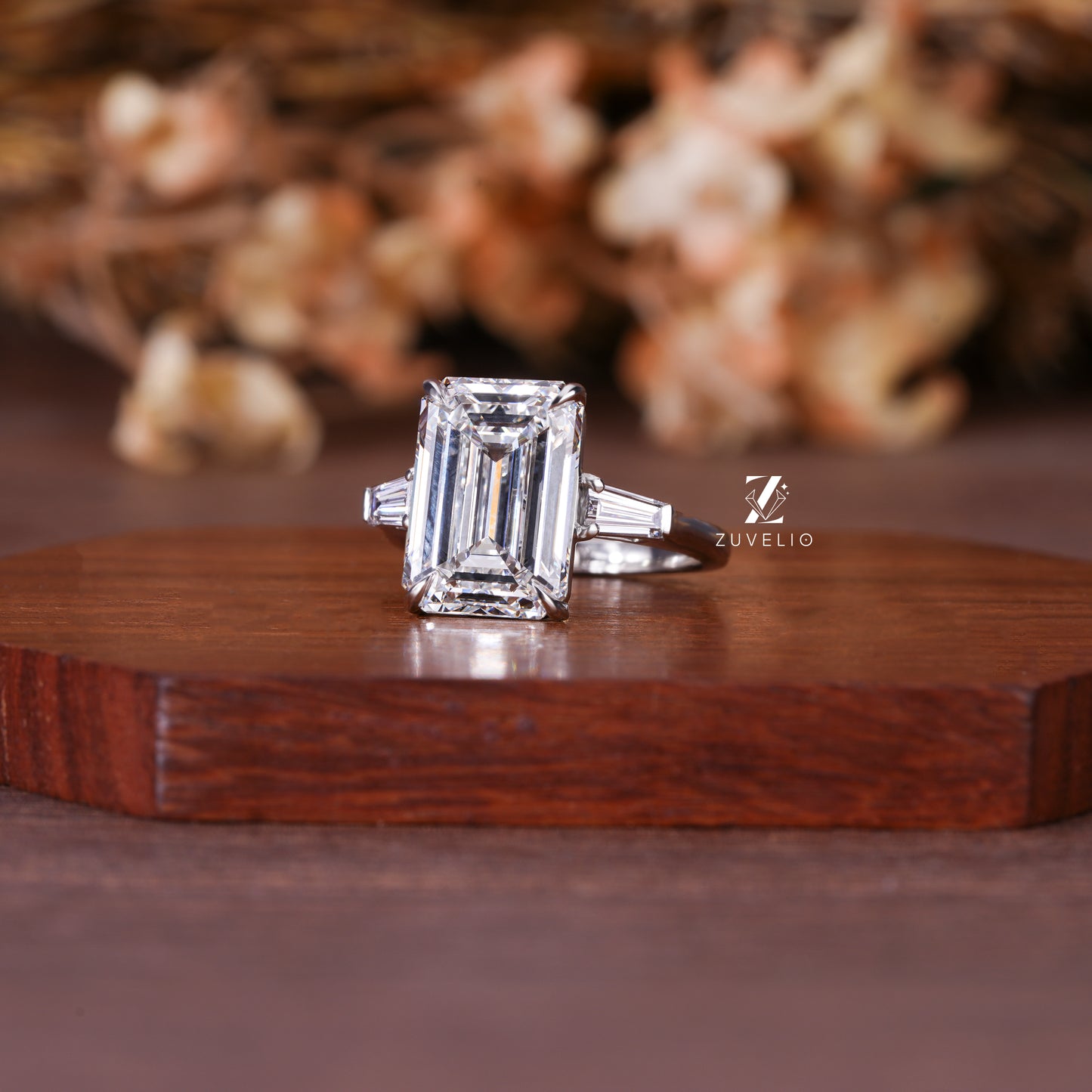 Emerald Baguette Diamond Ring