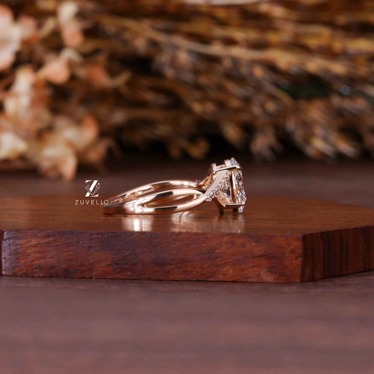 Oval Crisscross  Diamond Ring