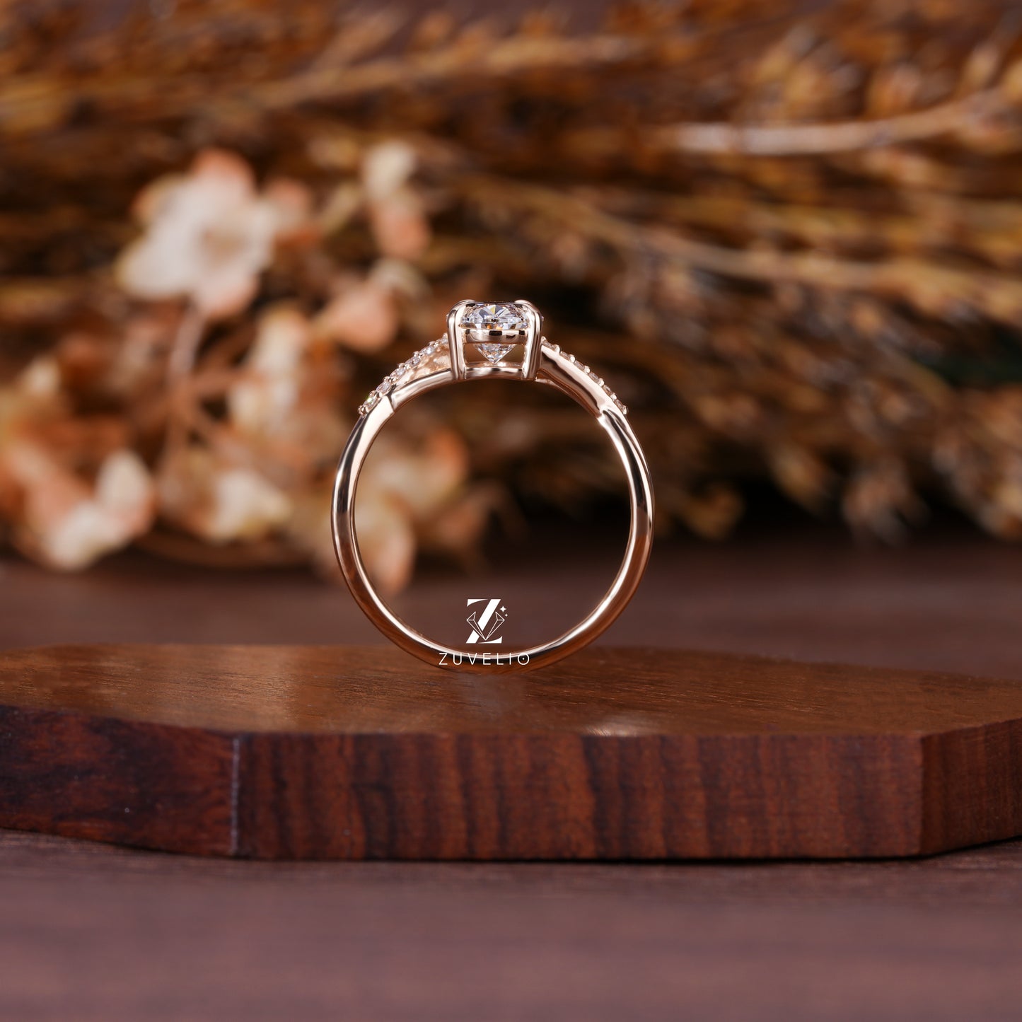 Oval Crisscross  Diamond Ring