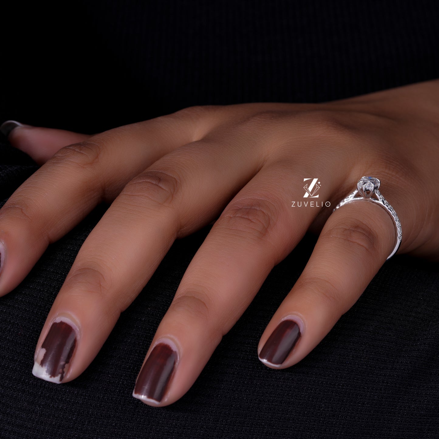 Pear Moissanite Cathedral Ring