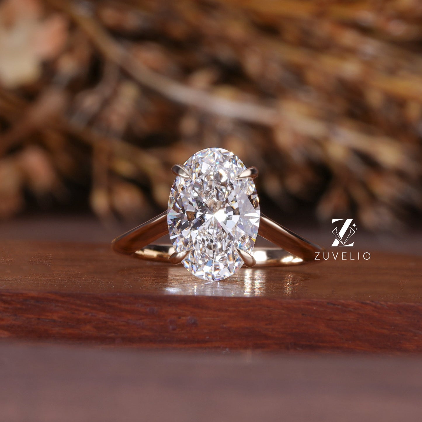 Oval Solitaire Diamond Ring