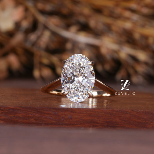 Oval Solitaire Diamond Ring