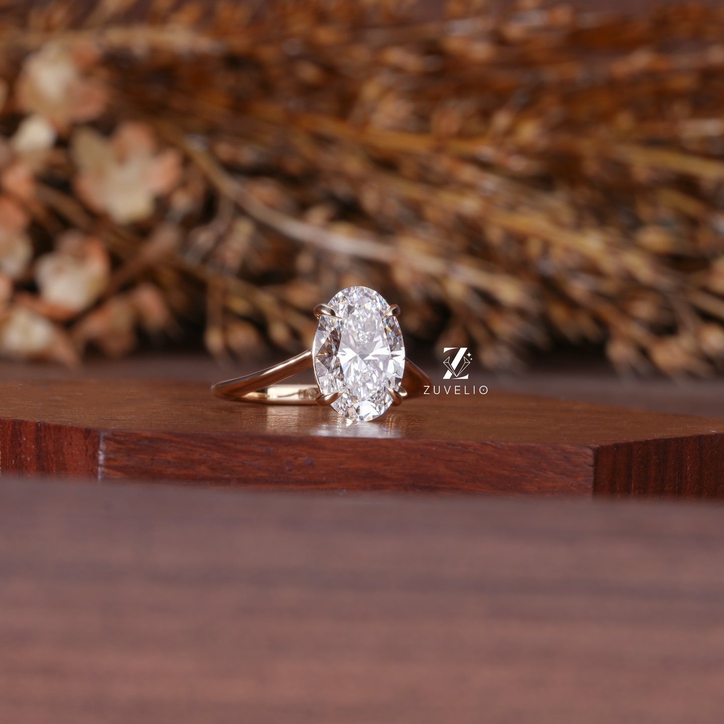 Oval Solitaire Diamond Ring