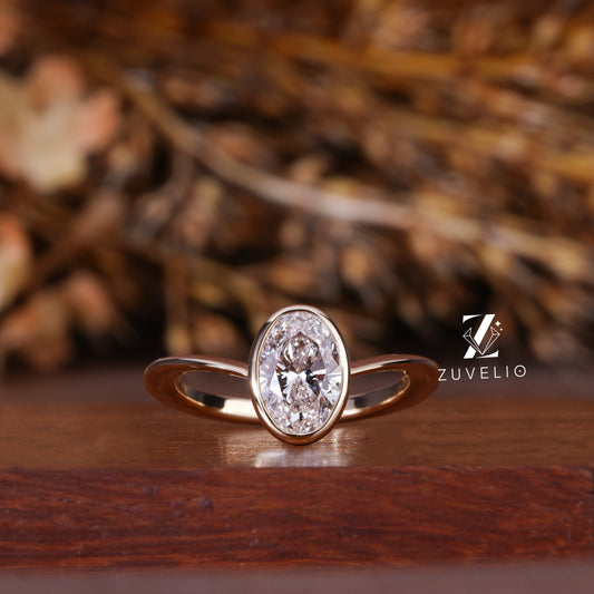 Oval Bezel Diamond Ring