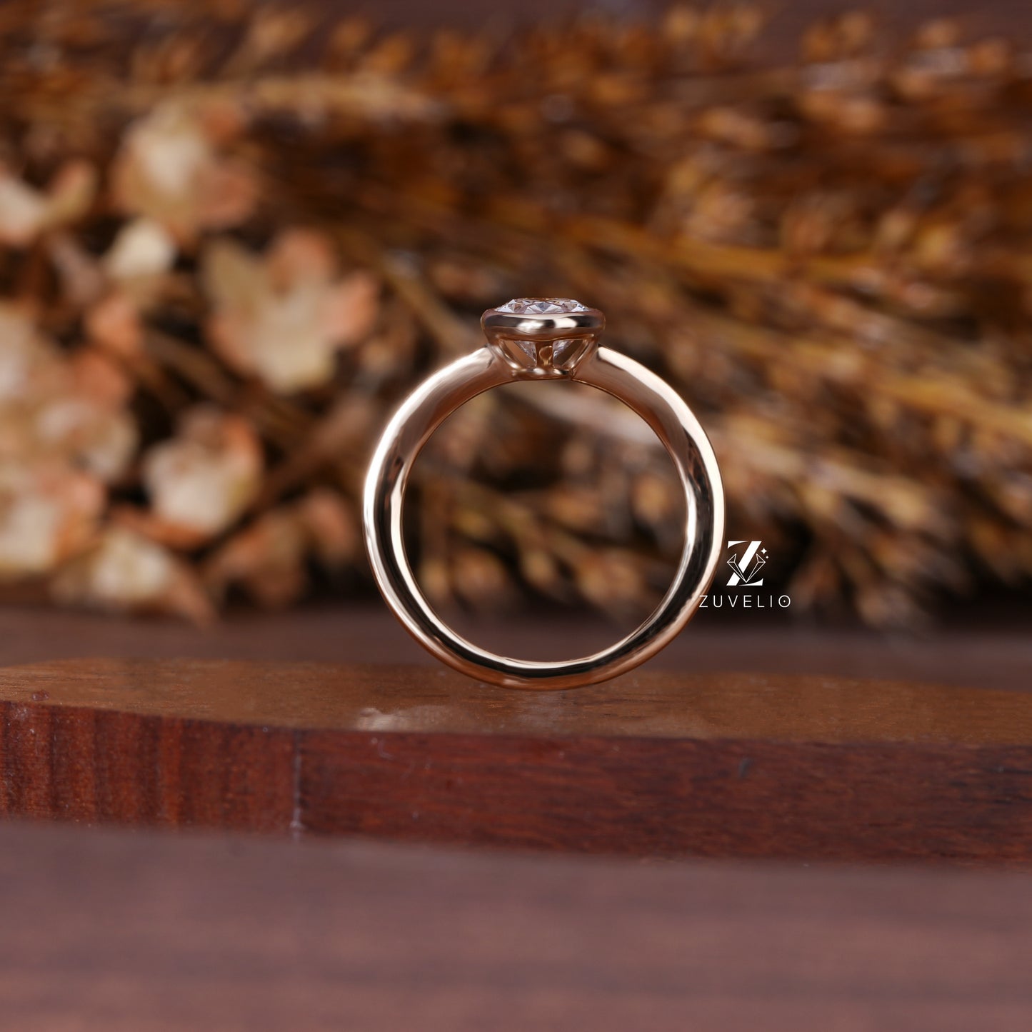 Oval Bezel Diamond Ring