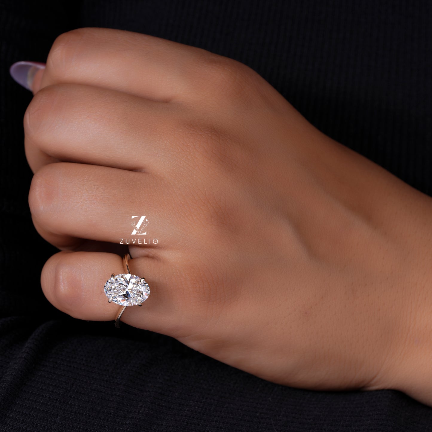 Oval Solitaire Diamond Ring