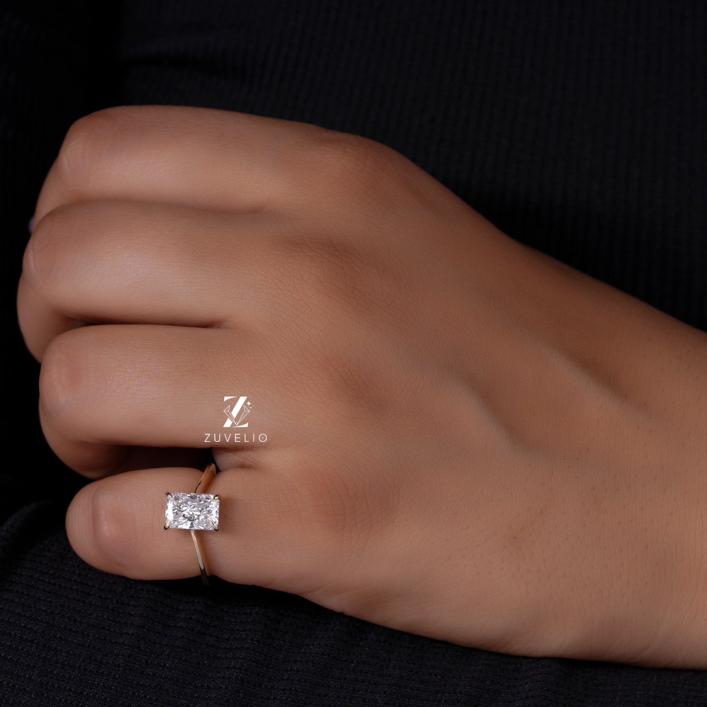 Radiant Dainty Diamond Ring