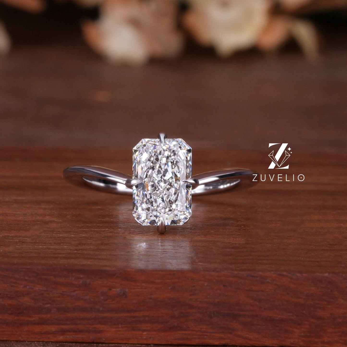 Radiant Diamond Compass Ring