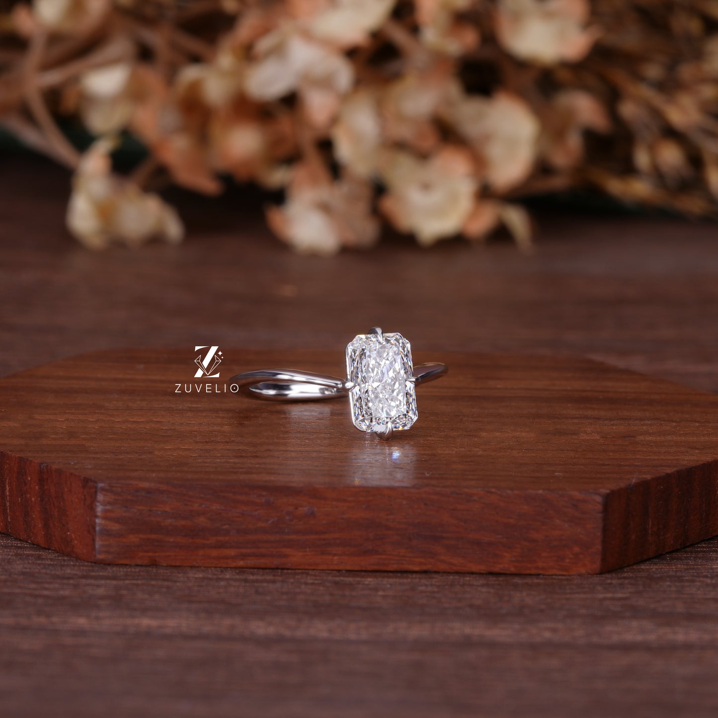 Radiant Diamond Compass Ring