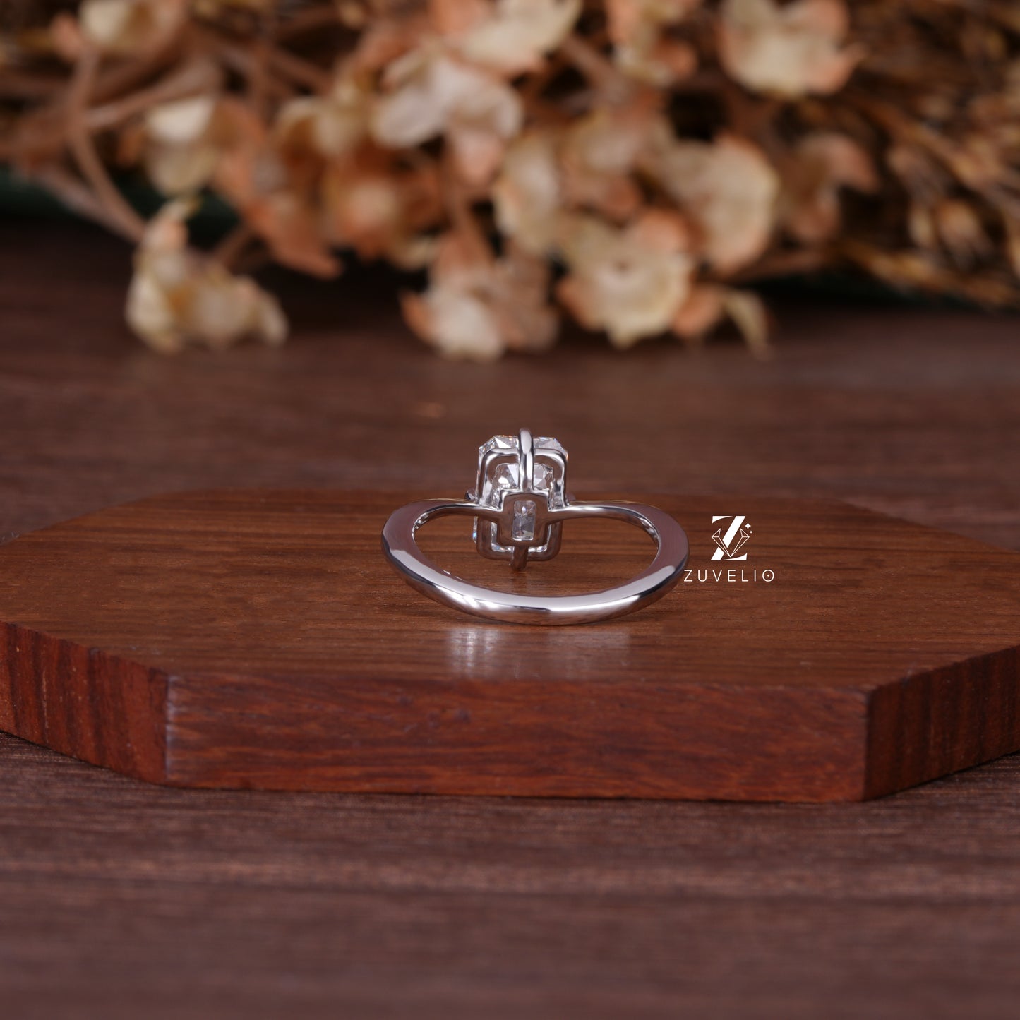Radiant Diamond Compass Ring