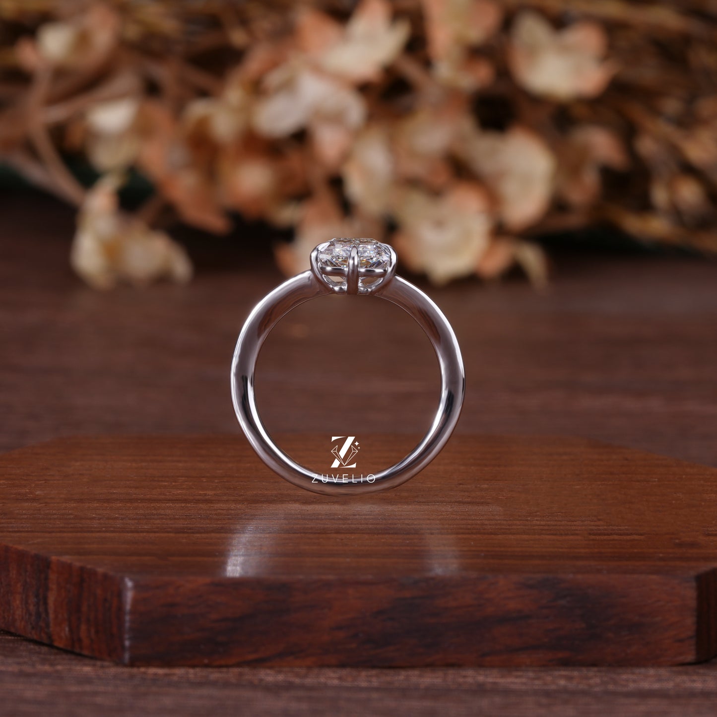 Radiant Diamond Compass Ring