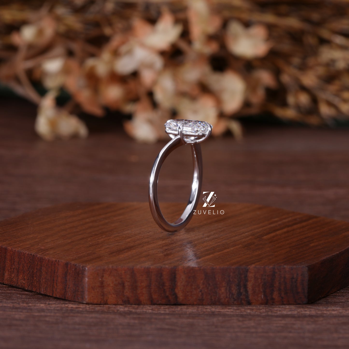 Radiant Diamond Compass Ring