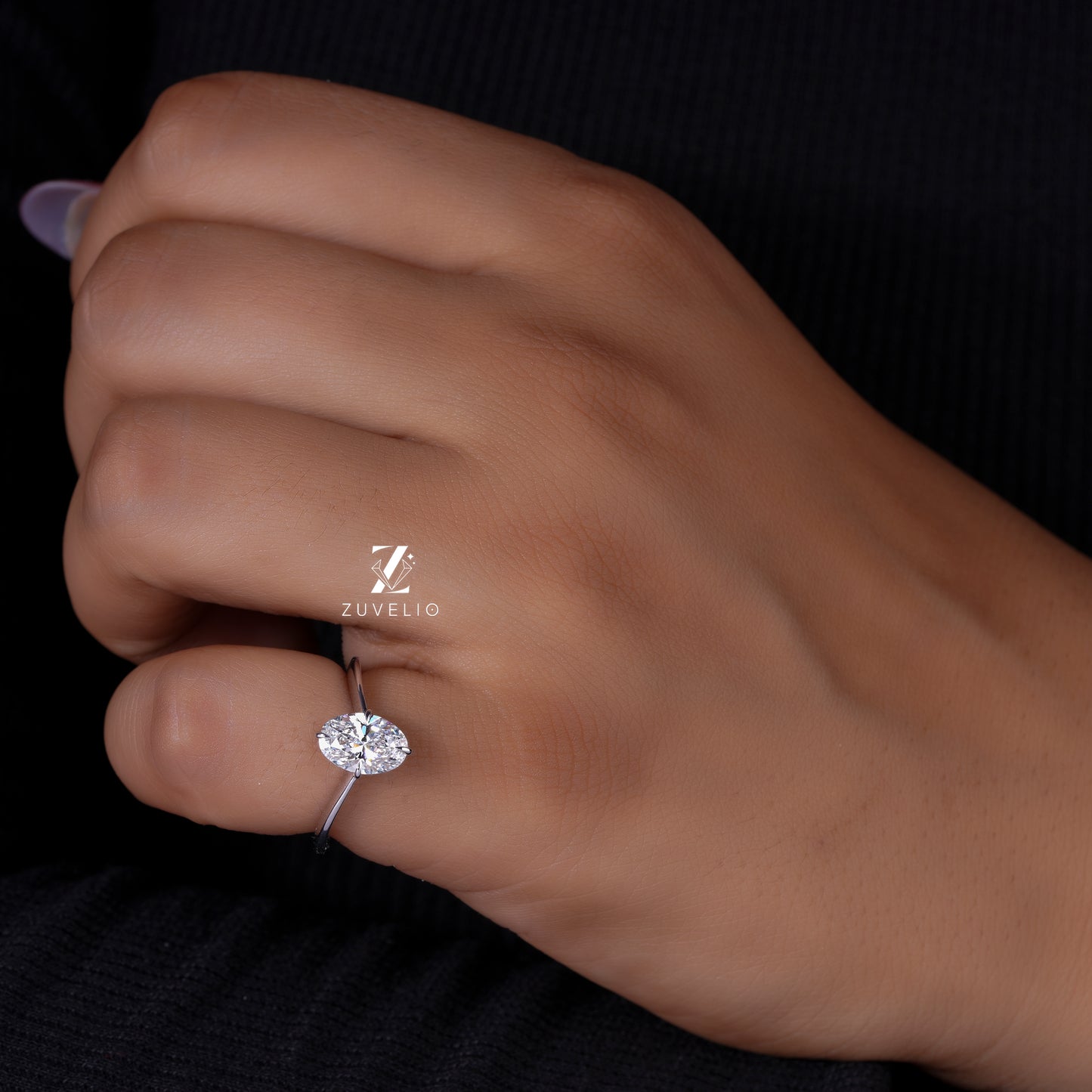 Oval Diamond V Shank