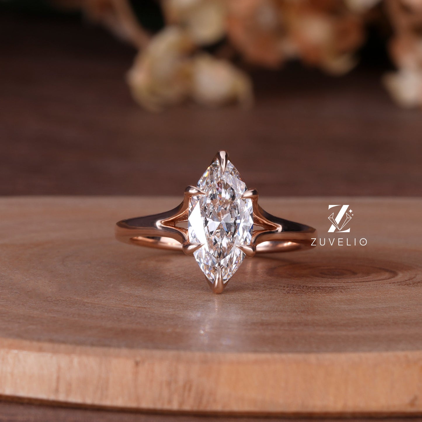 Marquise Tulip Prong Ring