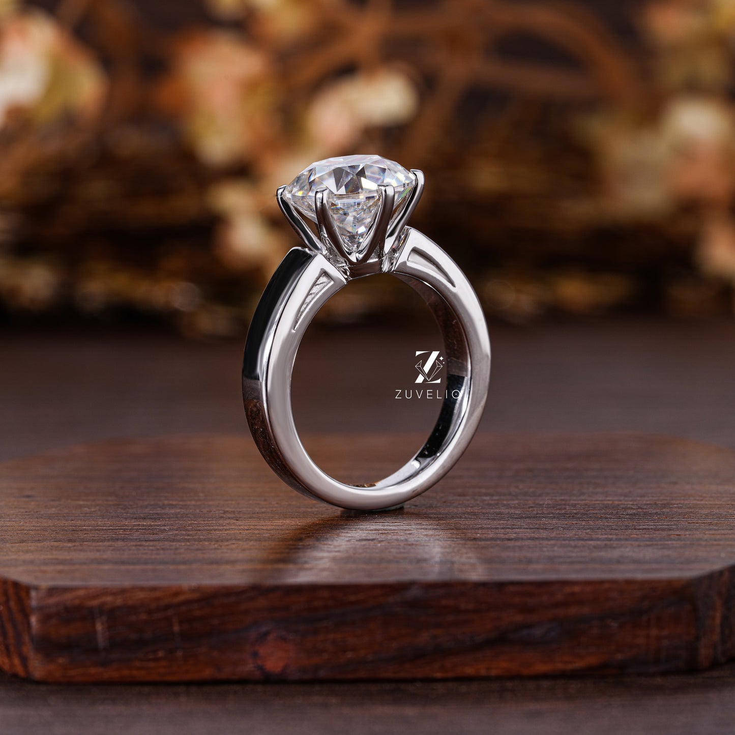 Colorless Round Moissanite Ring - Zuvelio.com