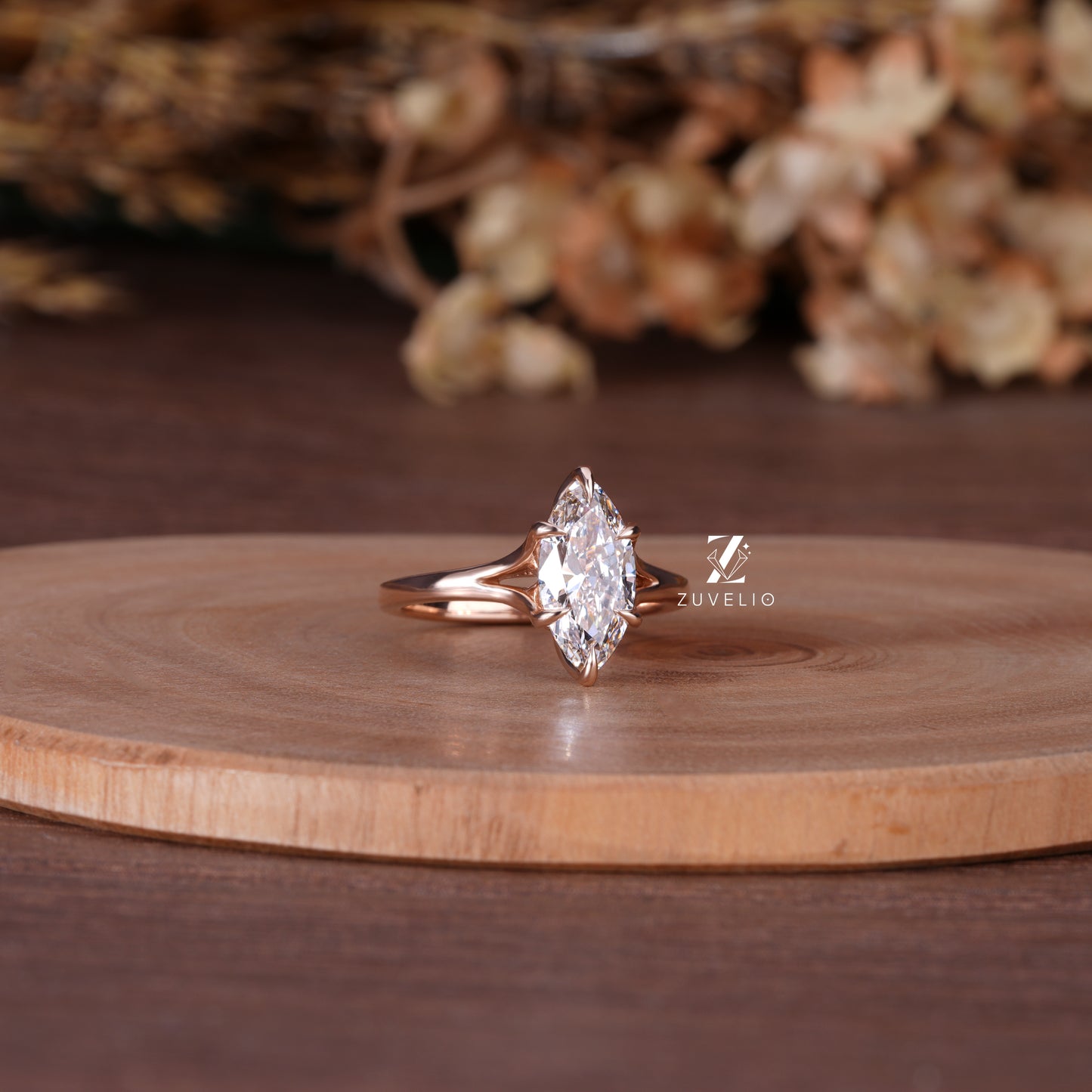 Marquise Tulip Prong Ring