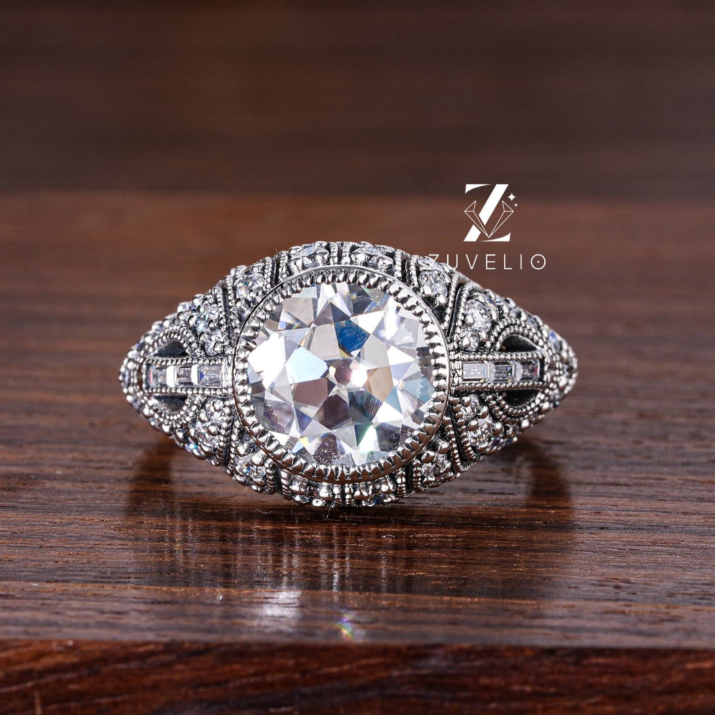 OEC Round Cut Moissanite Ring - Zuvelio.com