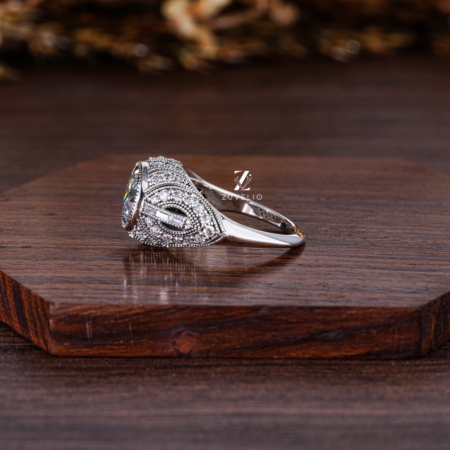 OEC Round Cut Moissanite Ring - Zuvelio.com