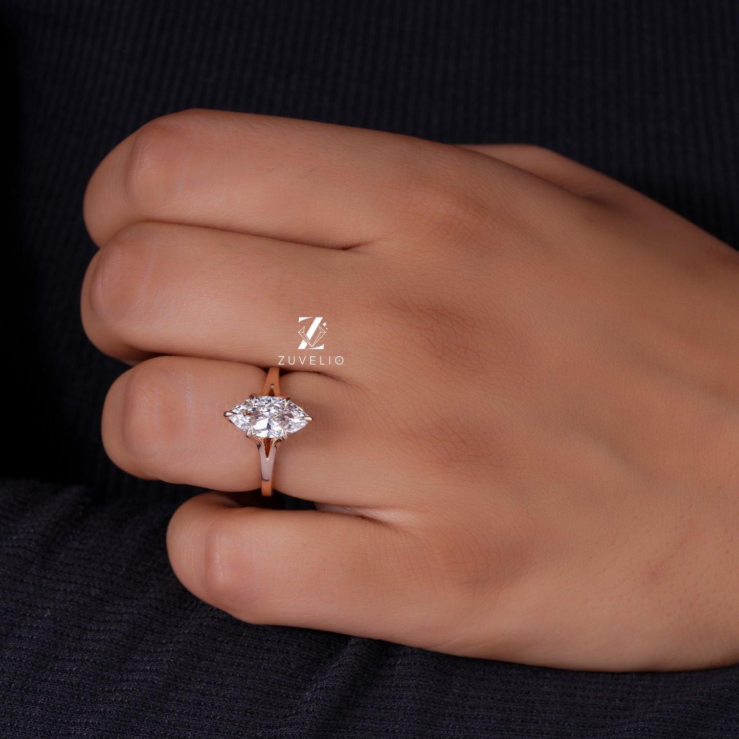 Marquise Tulip Prong Ring