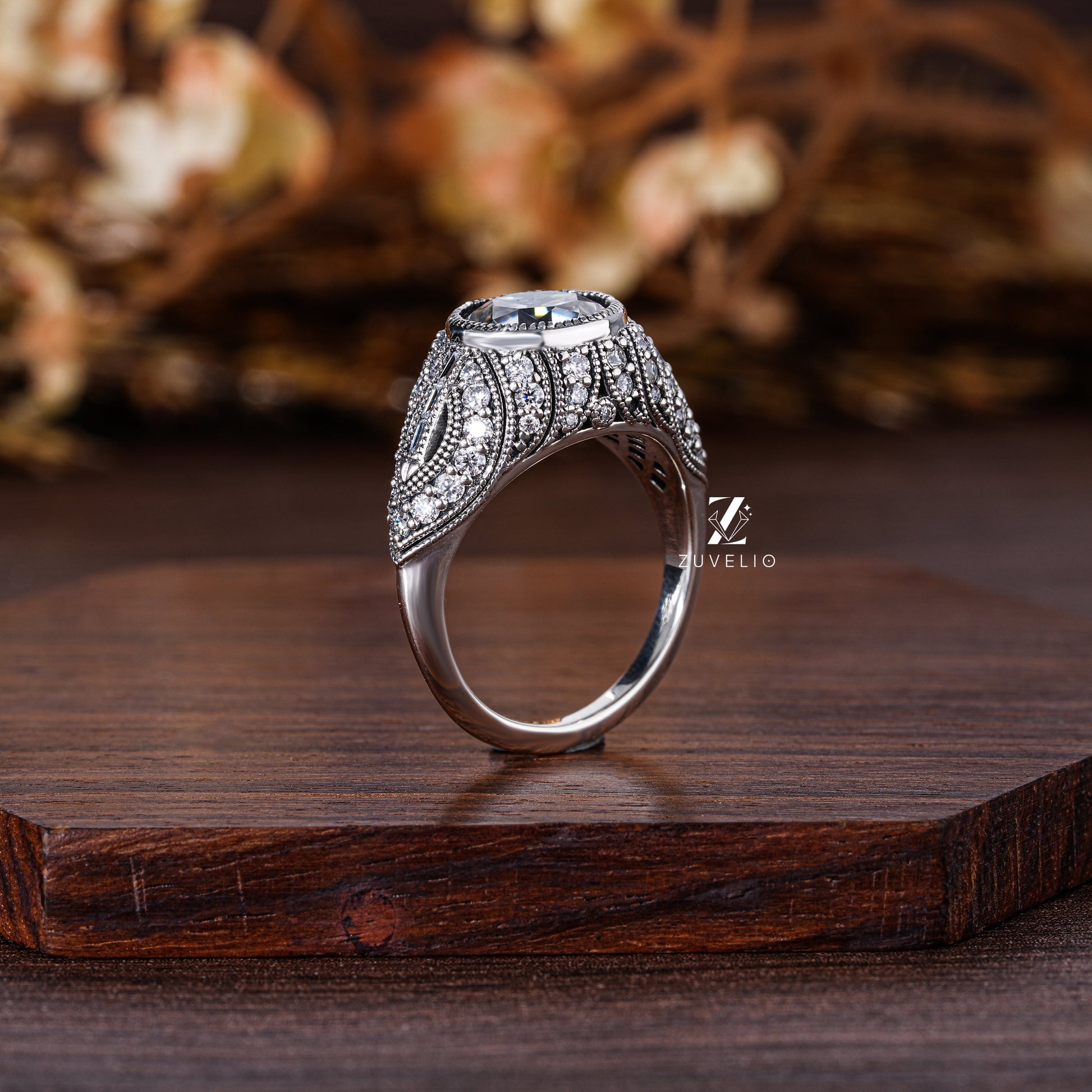 OEC Round Cut Moissanite Ring - Zuvelio.com