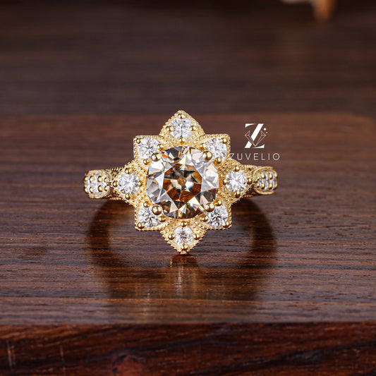 OEC Champagne Halo Ring