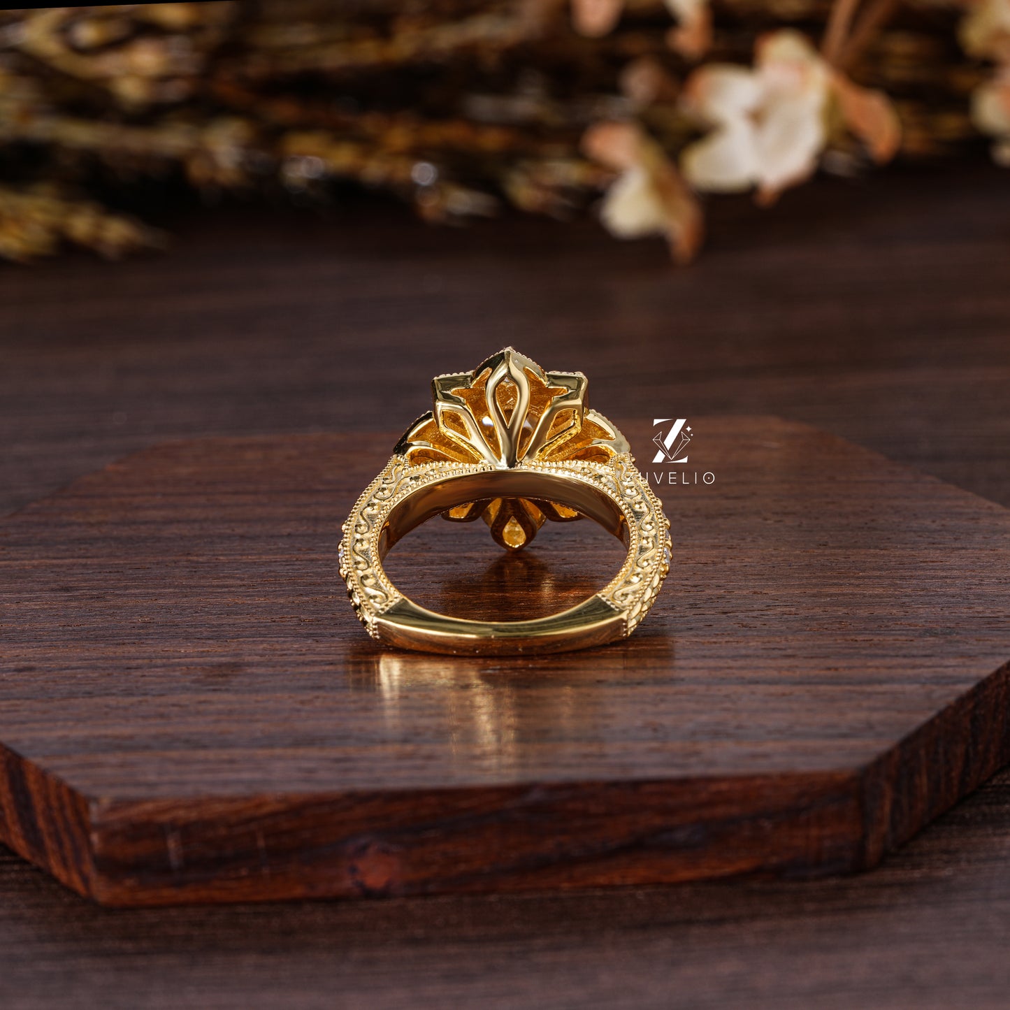 OEC Champagne Halo Ring