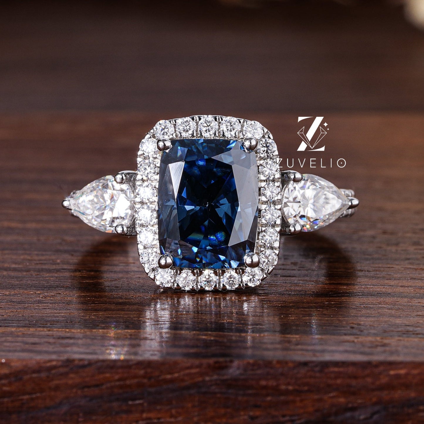Royal Blue Moissanite Ring - Zuvelio.com