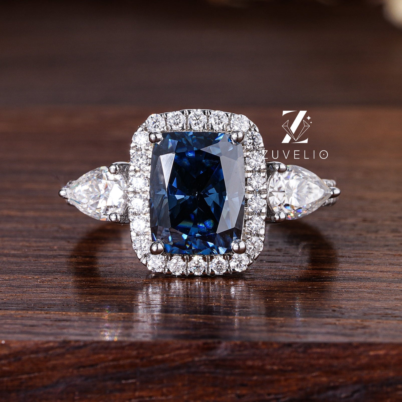 Royal Blue Moissanite Ring - Zuvelio.com