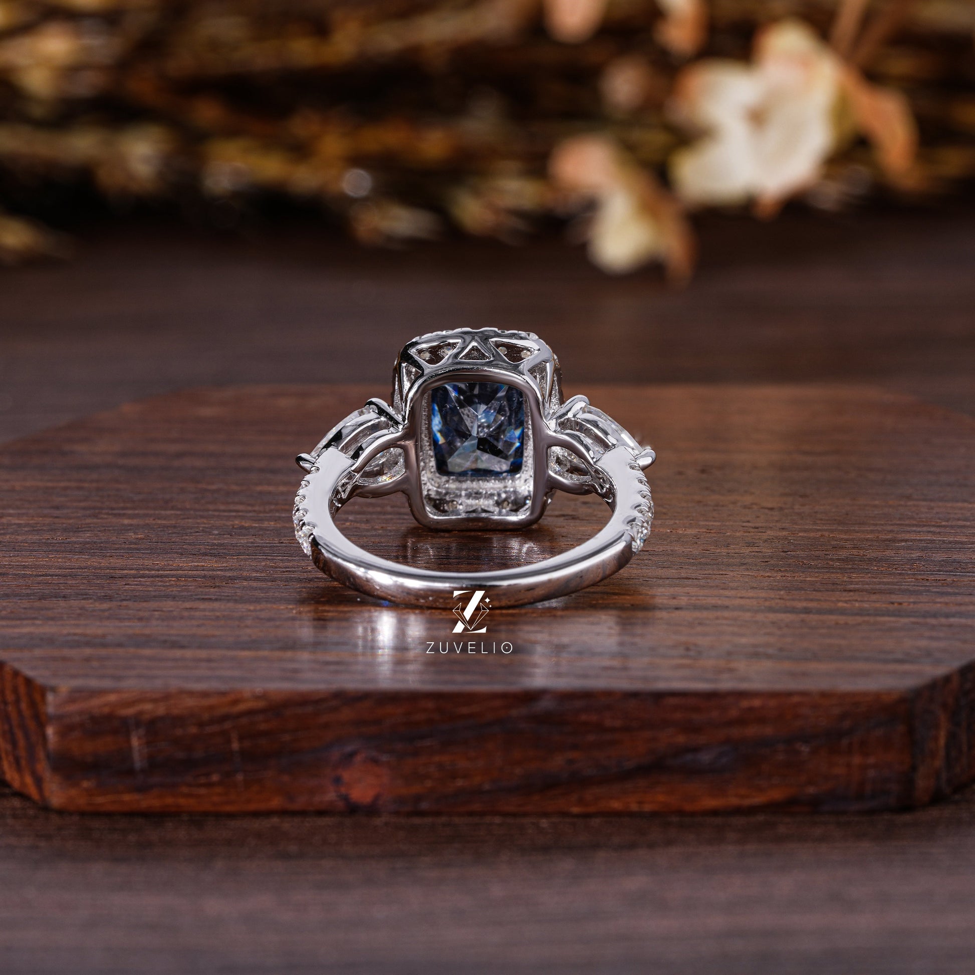 Royal Blue Moissanite Ring - Zuvelio.com
