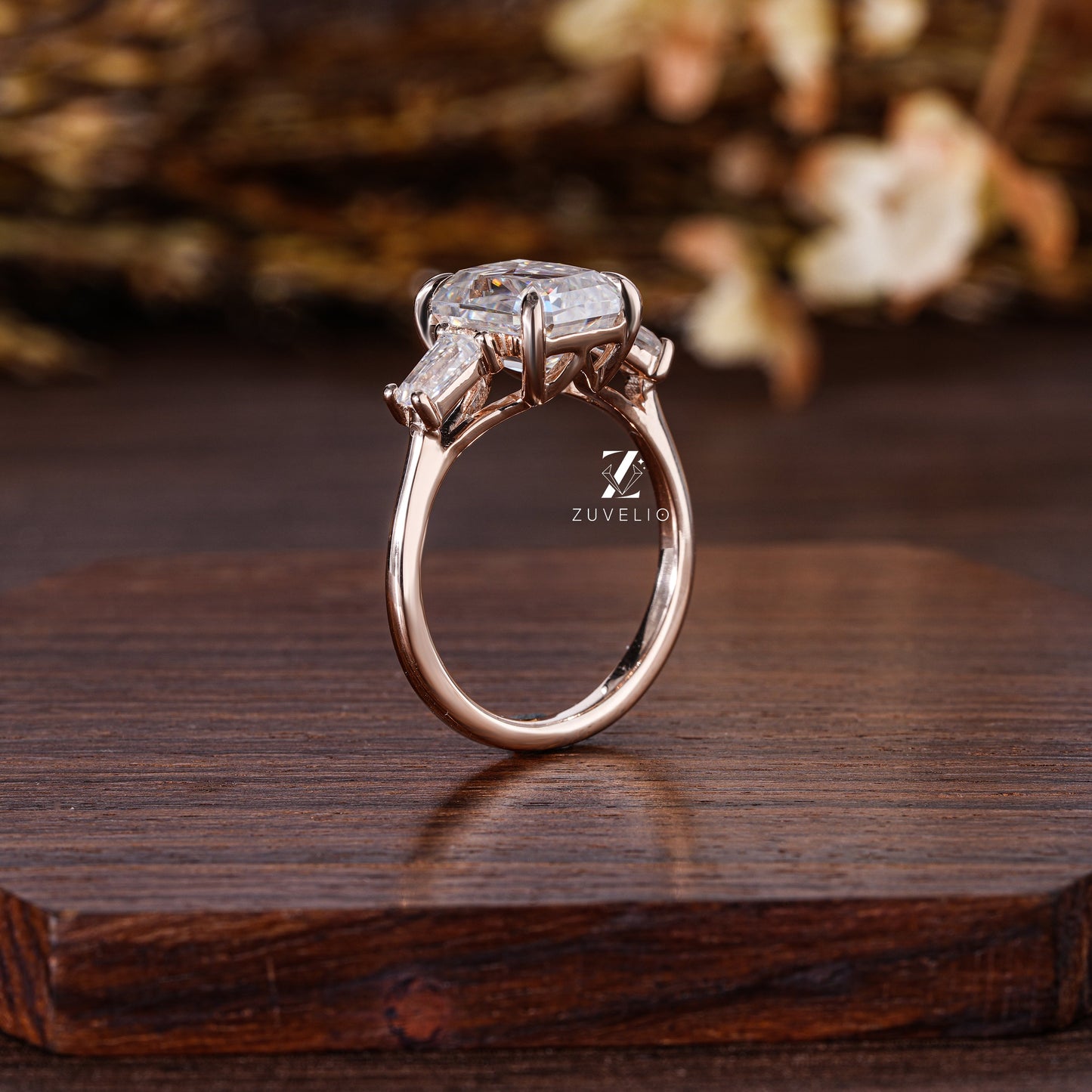Emerald Radiant Cut Moissanite Ring - Zuvelio.com