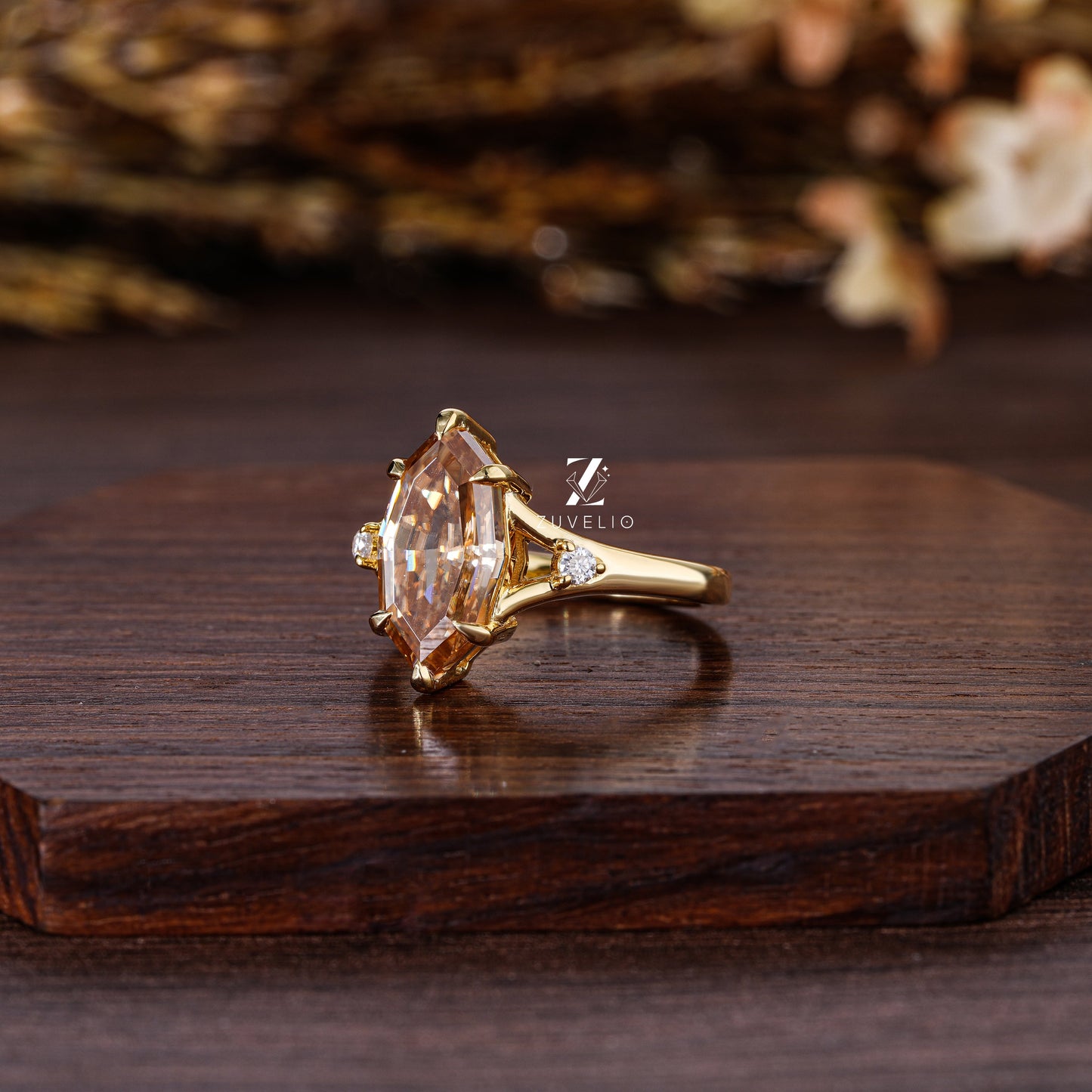 Marquise Champagne Ring - Zuvelio.com