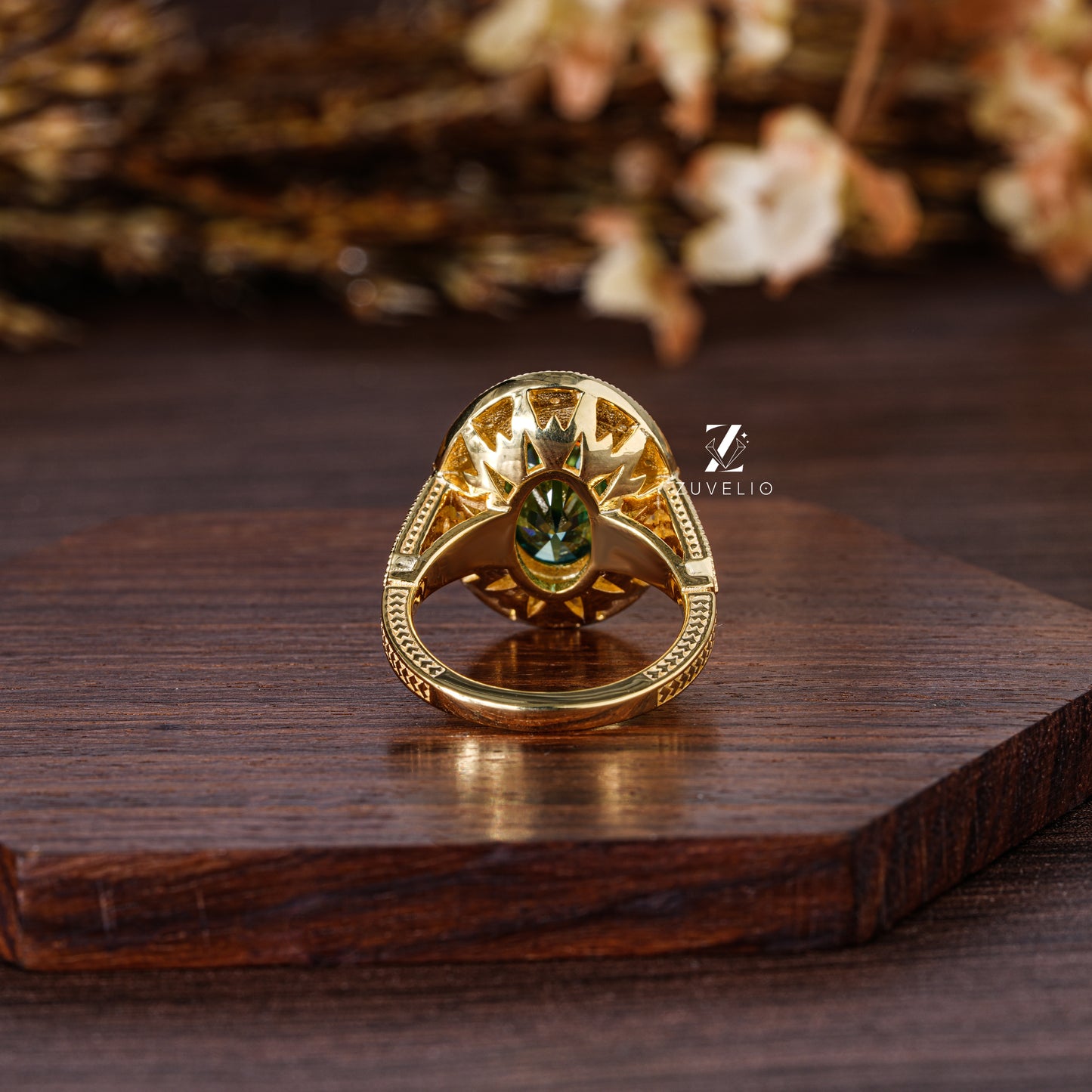 Oval Cluster Halo Ring