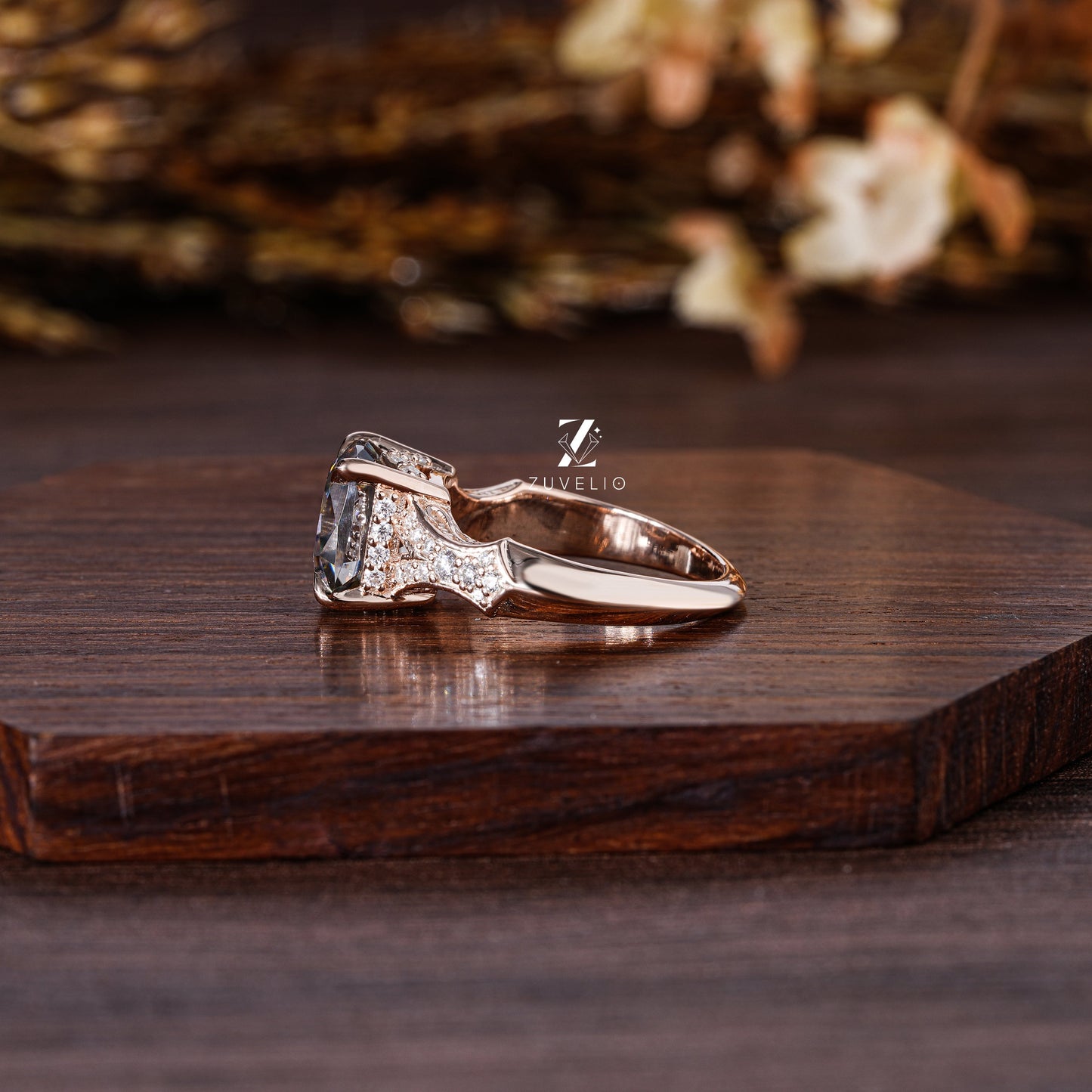 Grey Moissanite Ring - Zuvelio.com