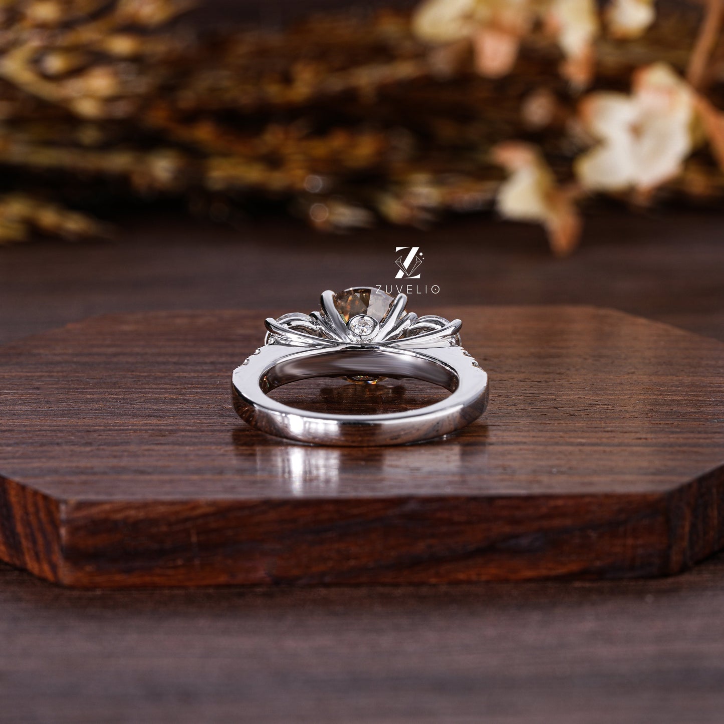 Three Stone Moissanite Ring - Zuvelio.com