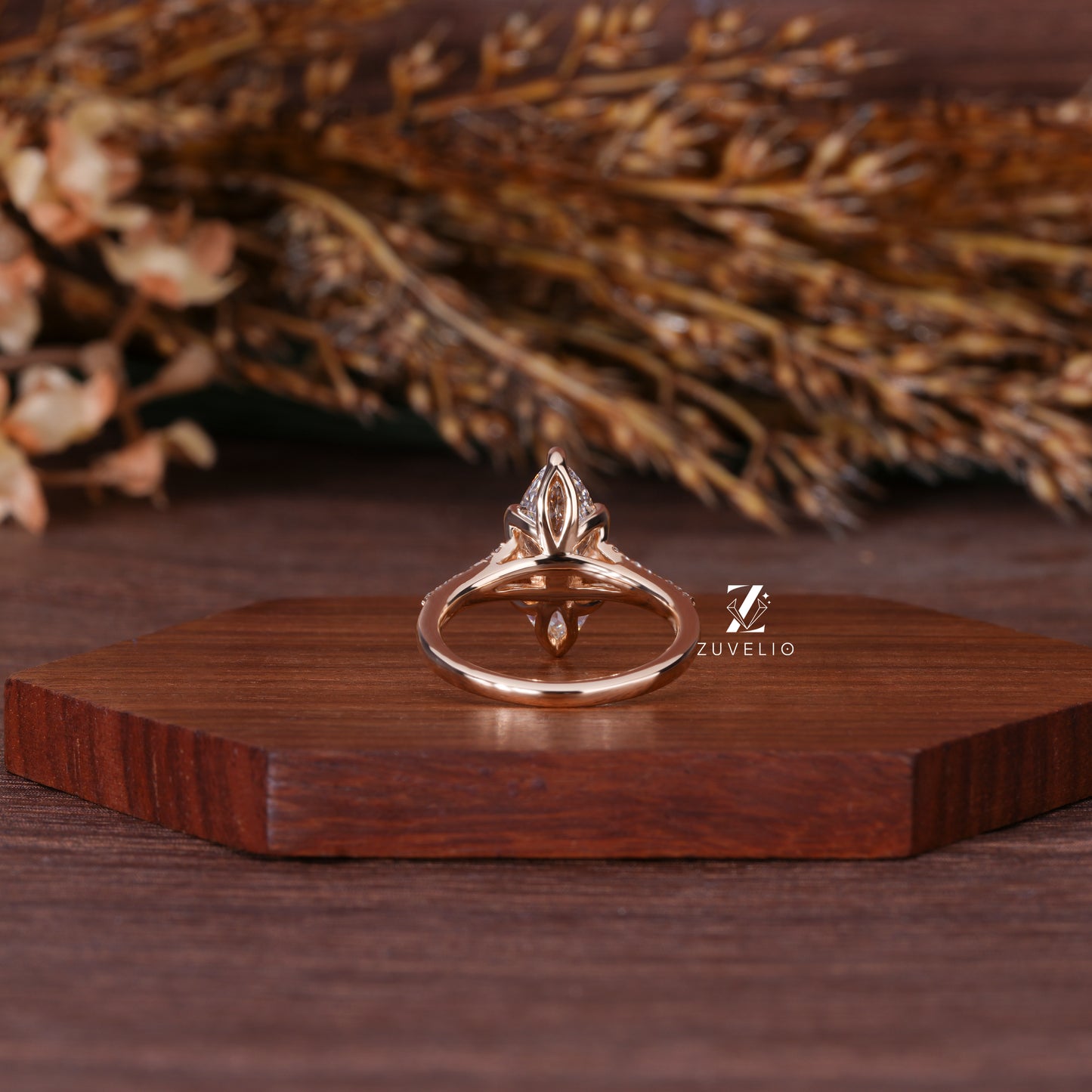 Marquise Tulip Diamond Ring