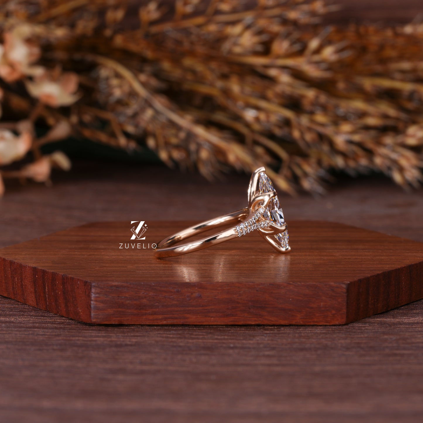 Marquise Tulip Diamond Ring