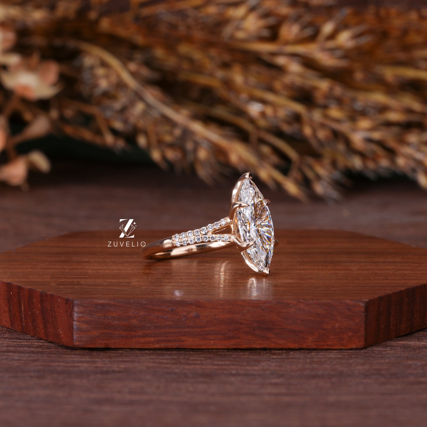 Marquise Tulip Diamond Ring