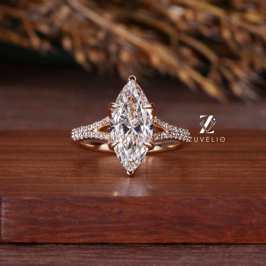 Marquise Tulip Diamond Ring
