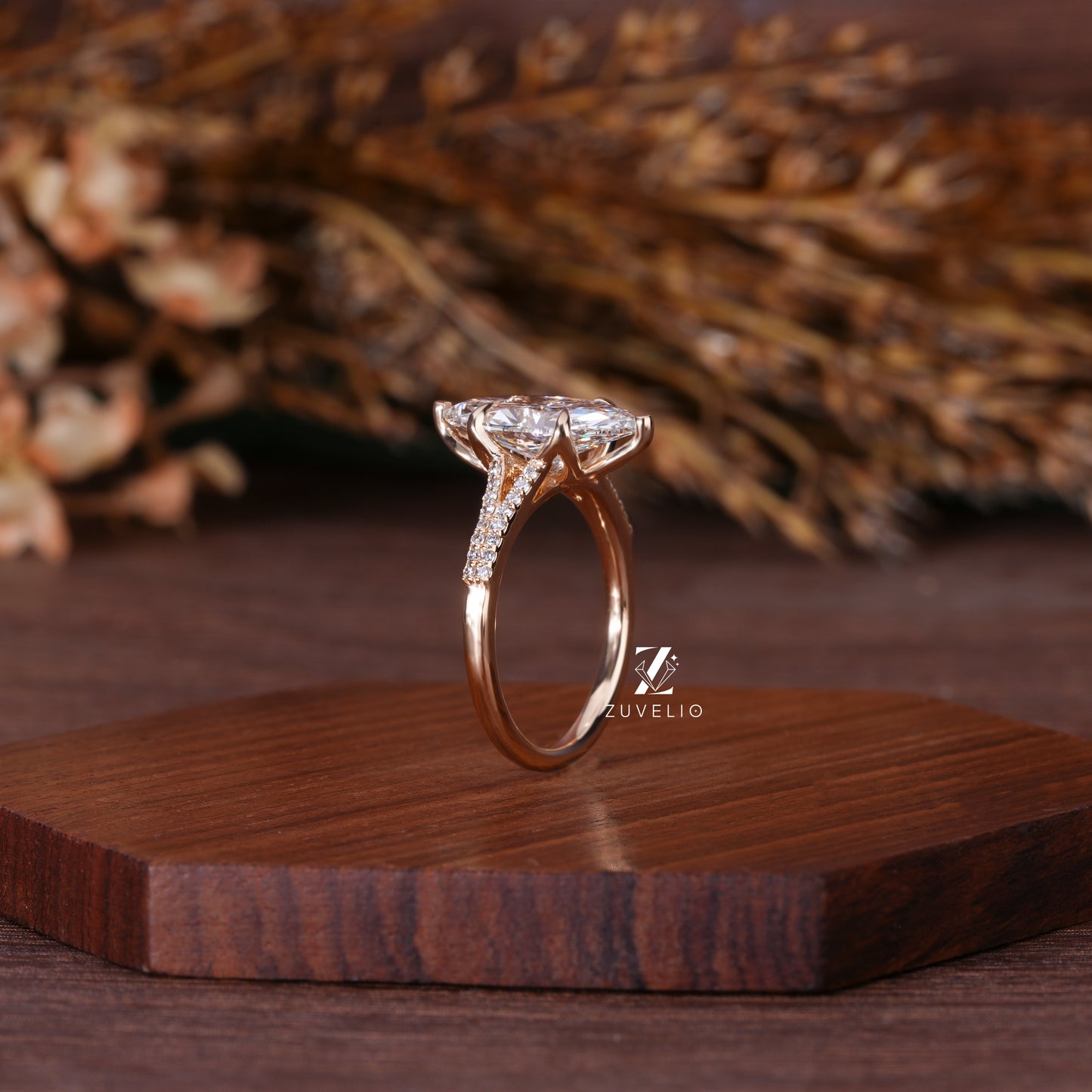 Marquise Tulip Diamond Ring