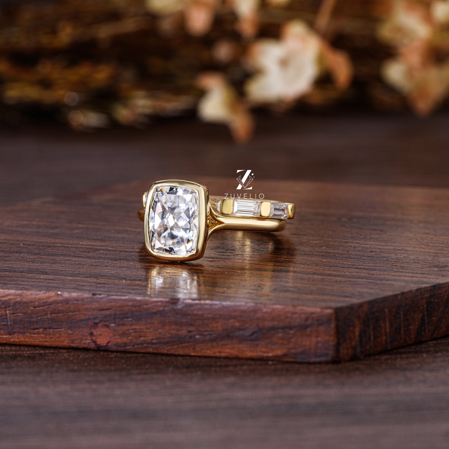 Cushion Moissanite Bridal Set