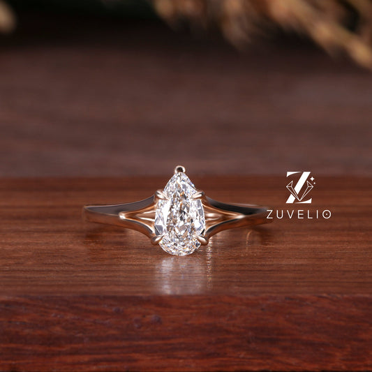 Pear Solitaire Diamond Ring
