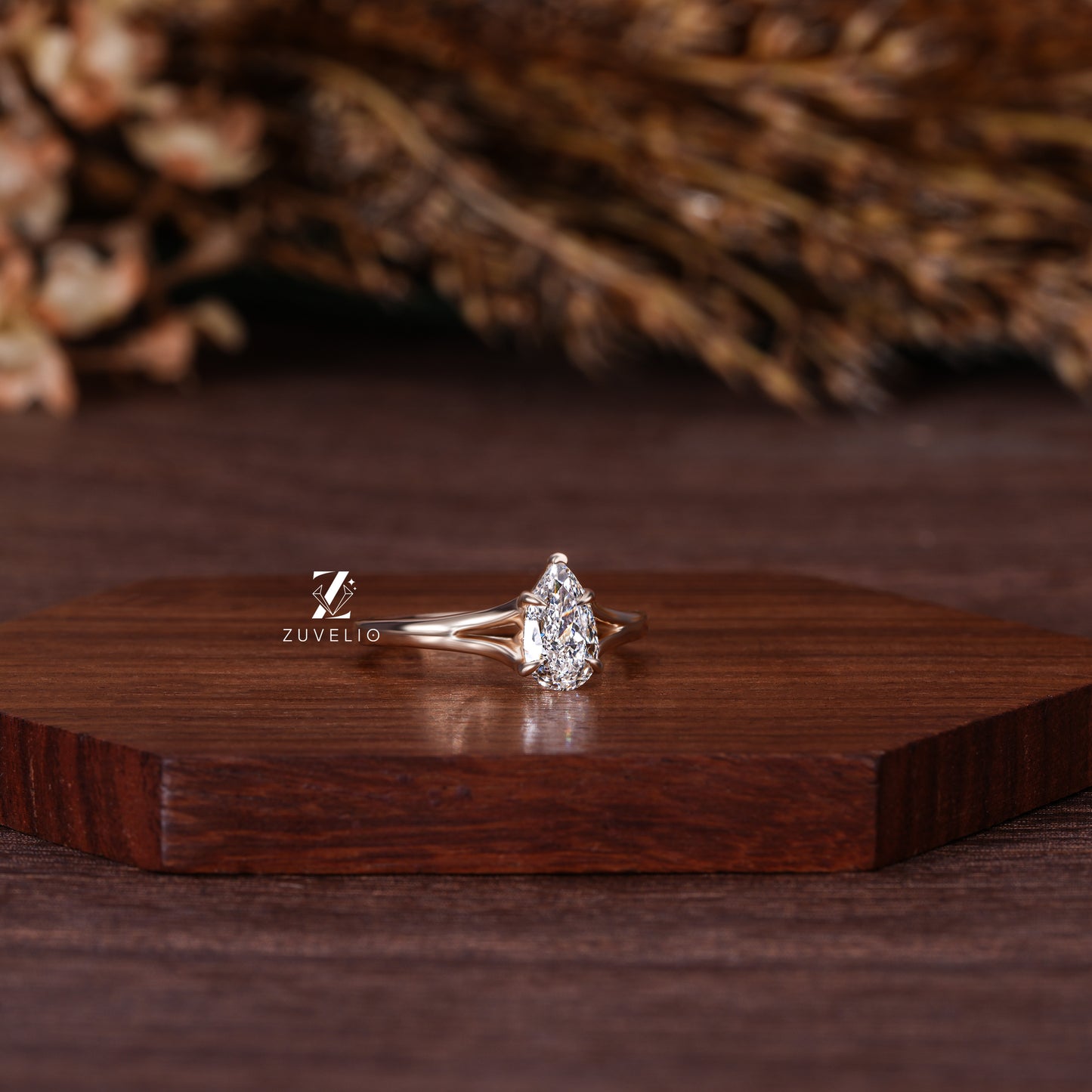 Pear Solitaire Diamond Ring
