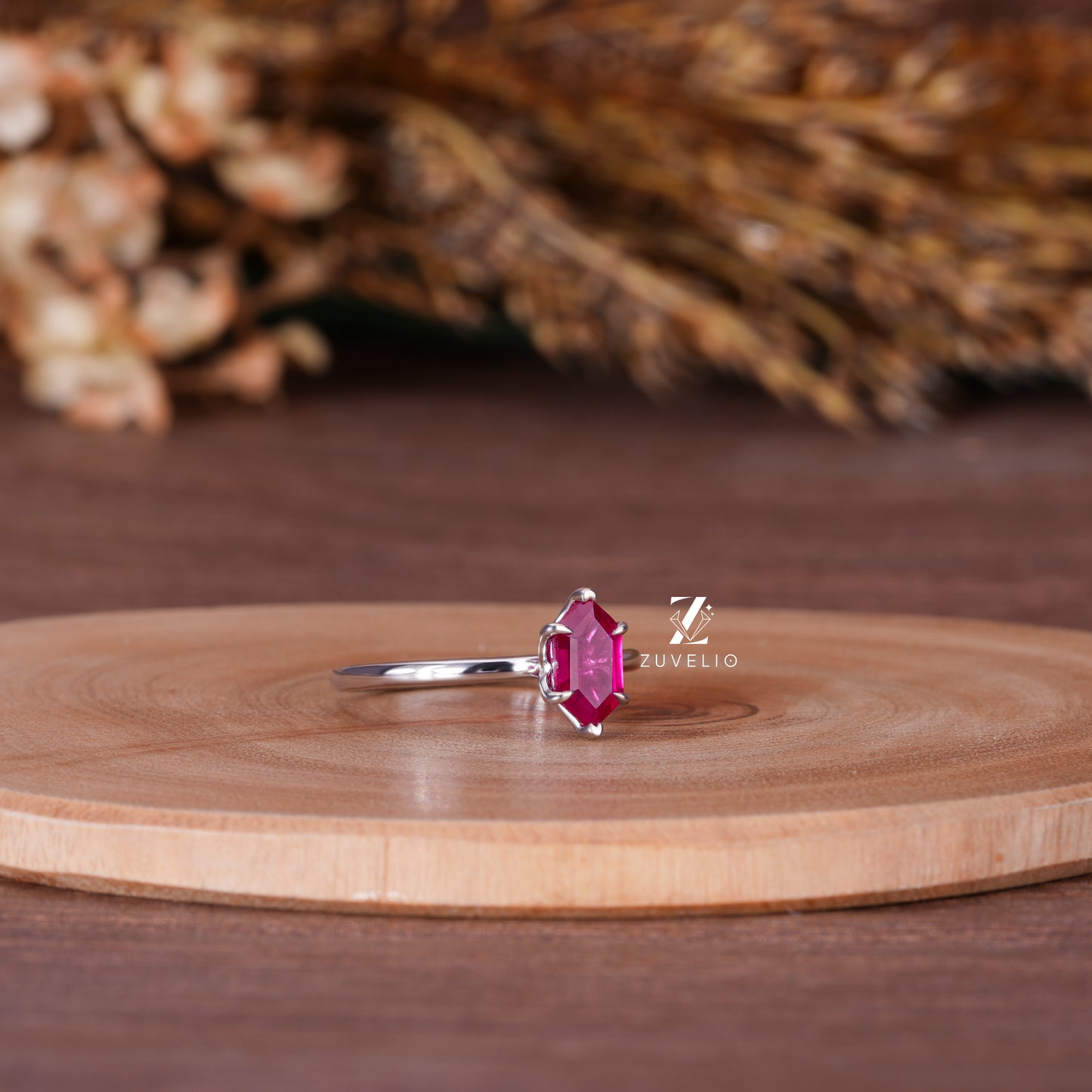 Marquise Ruby Tulip Ring