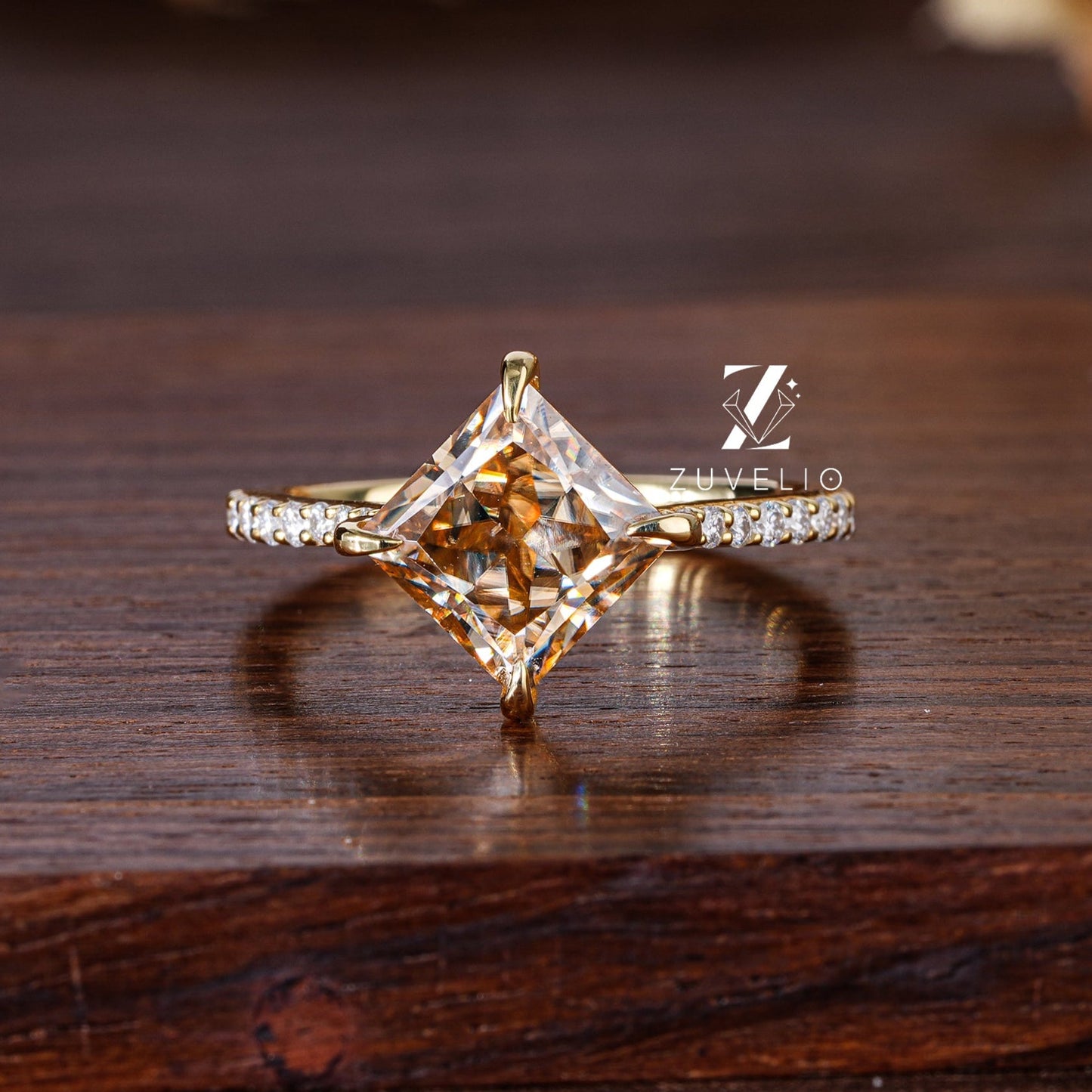 Princess Cut Moissiante Ring - Zuvelio.com