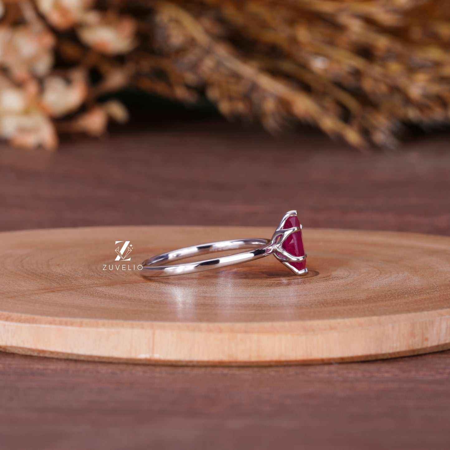Marquise Ruby Tulip Ring