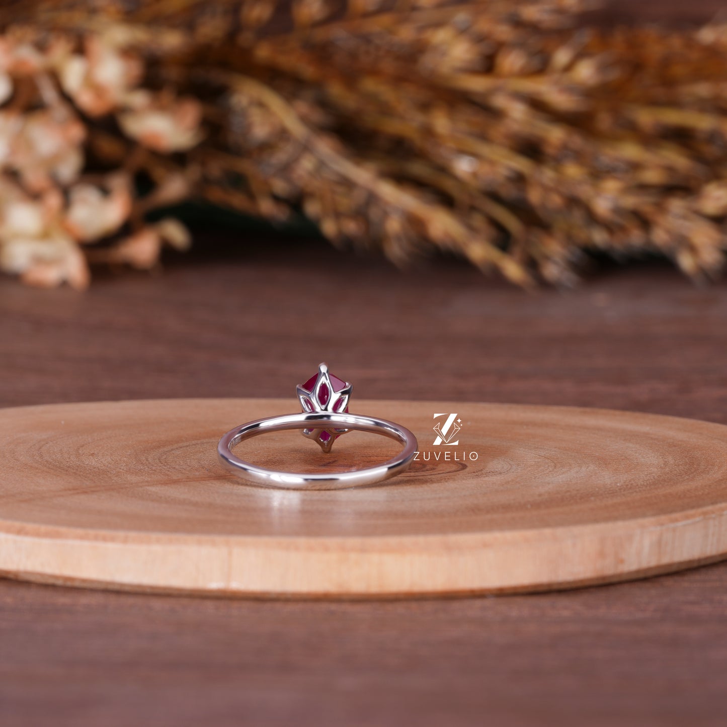 Marquise Ruby Tulip Ring