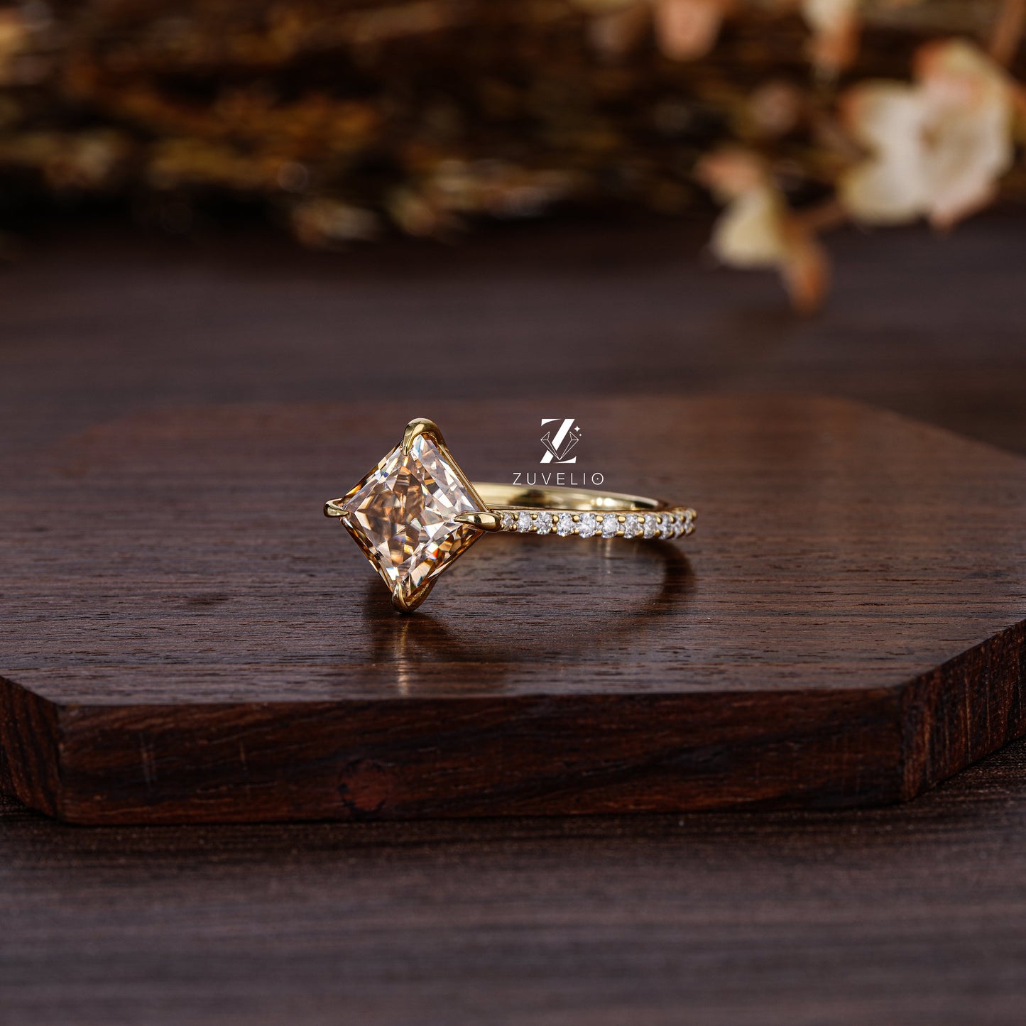 Princess Cut Moissiante Ring - Zuvelio.com