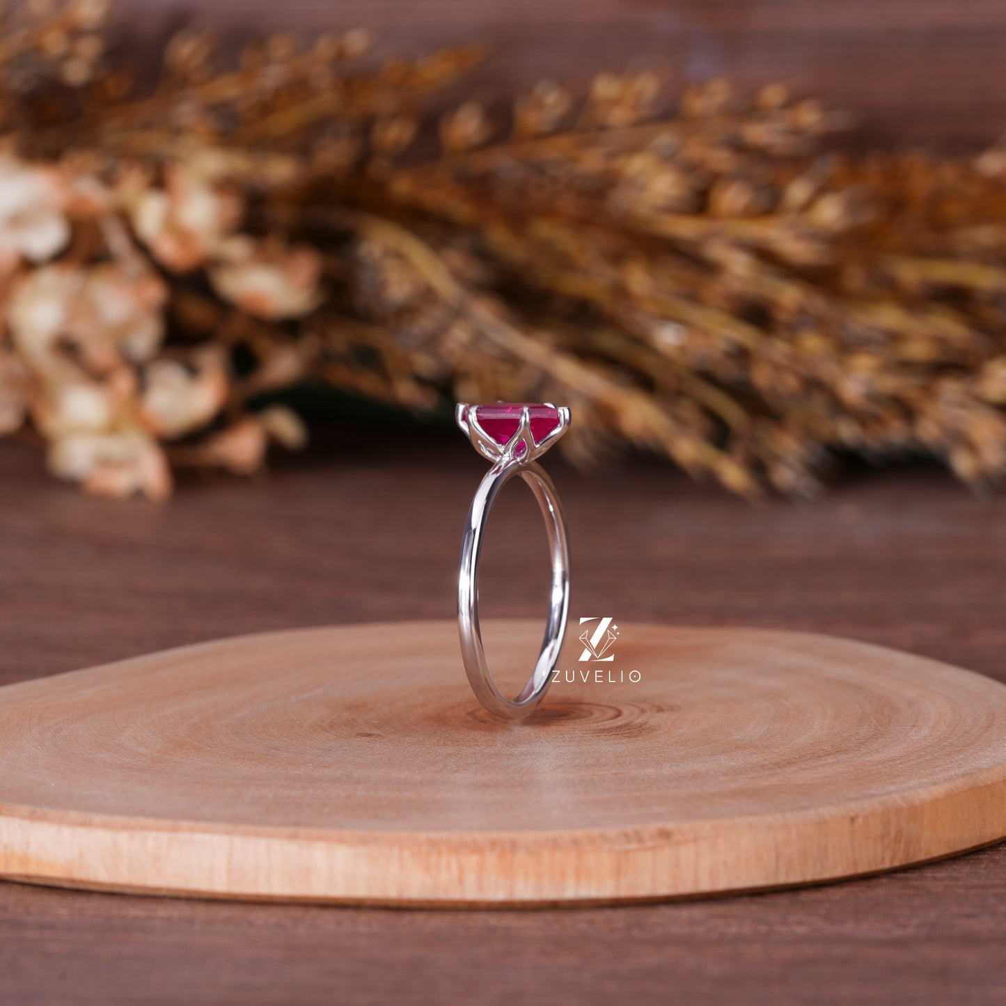 Marquise Ruby Tulip Ring