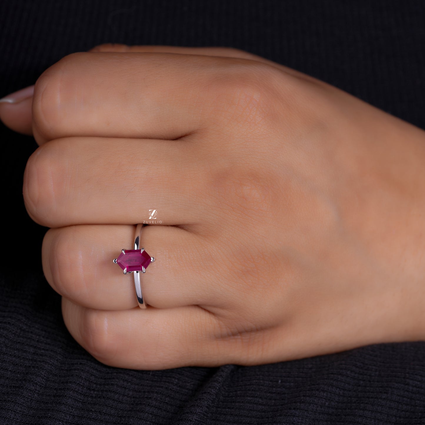 Marquise Ruby Tulip Ring