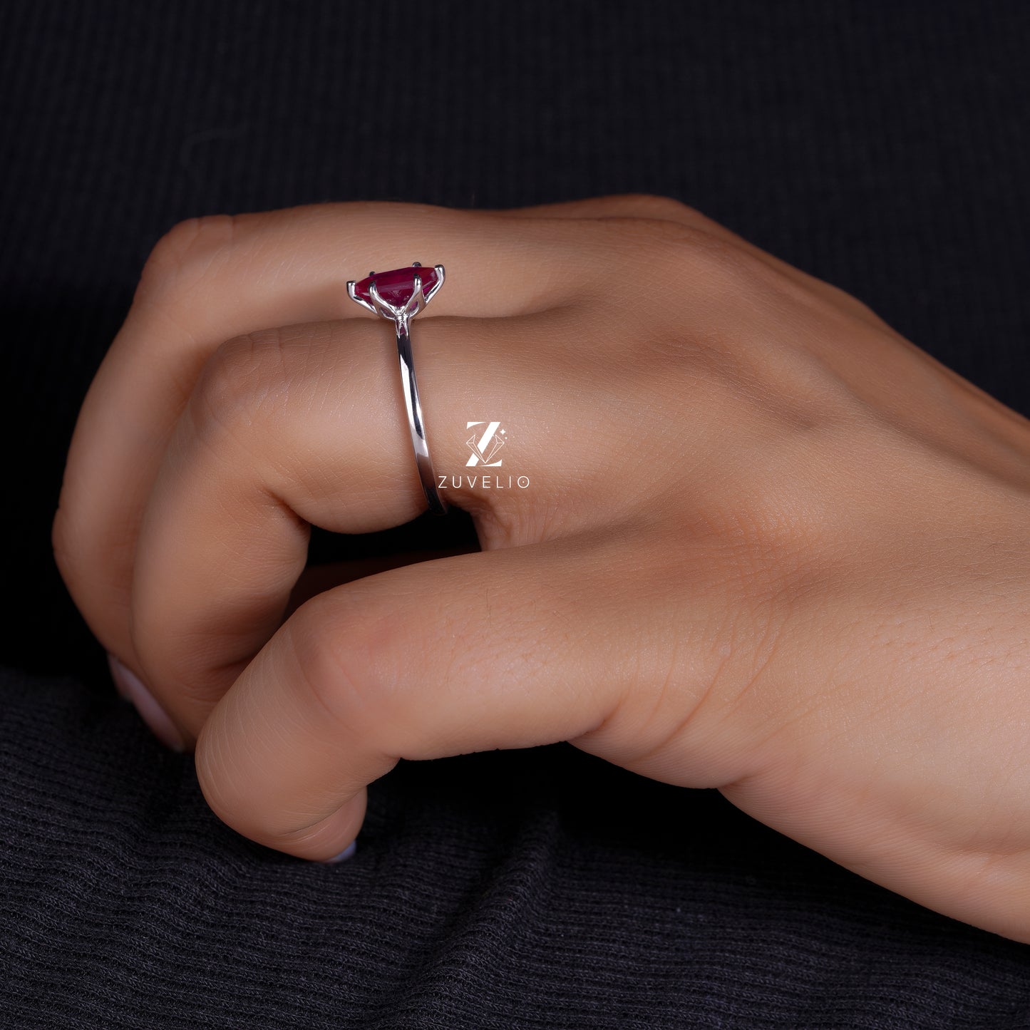 Marquise Ruby Tulip Ring